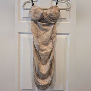 Bebe Shimmering Gold Dress